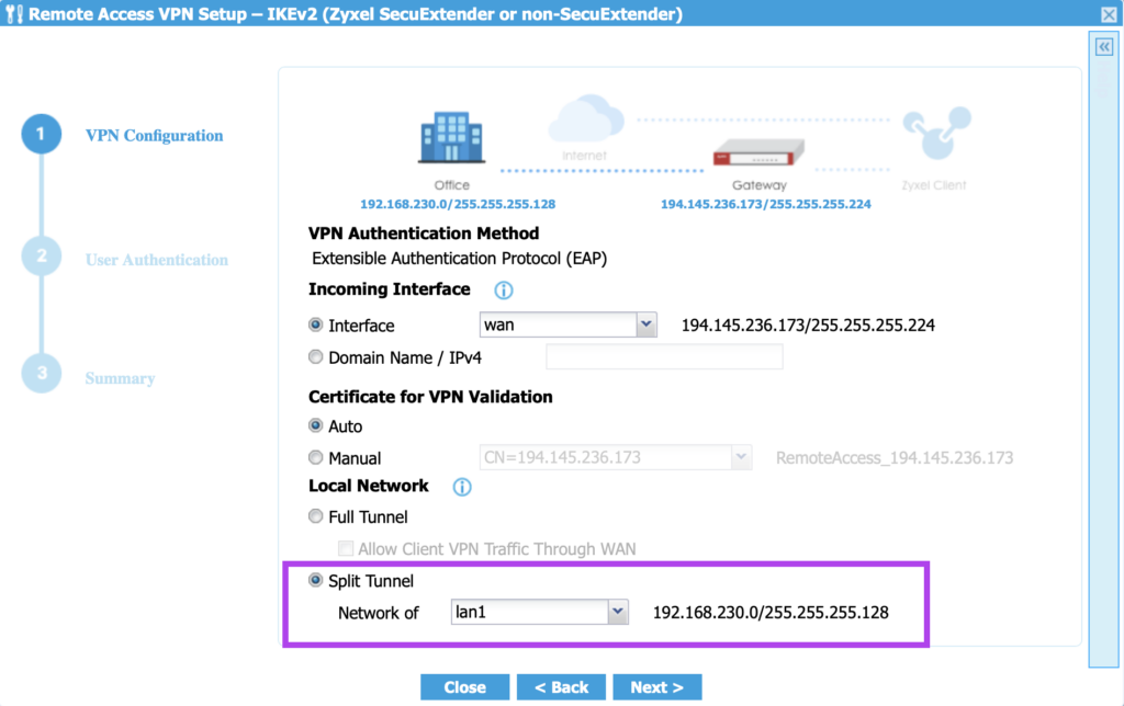 Set up IKEv2 VPN for a Zyxel USG Flex Firewall – VPN Tracker Blog