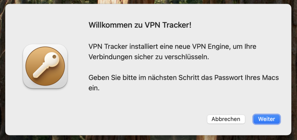 Installation der VPN Tracker VPN Engine