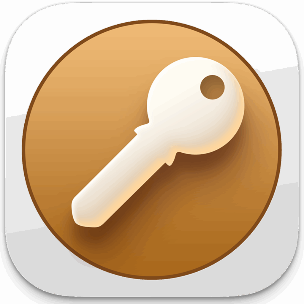 VPN Tracker 365 Mac VPN client app icon showing a key on a white and gold background