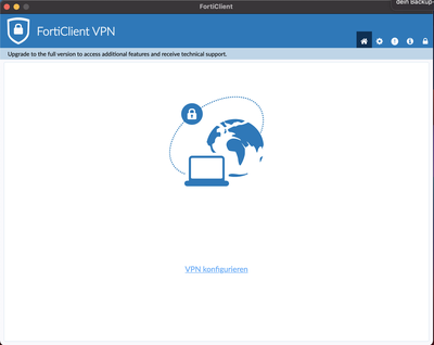 FortiClient screenshot showing VPN connecting