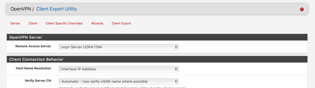 screenshot from netgate pfsense openvpn client exporter