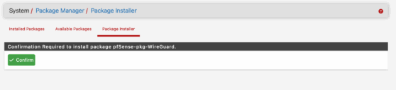 confirm installation of the wireguard package