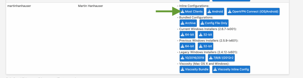 screenshot from netgate pfsense openvpn configuration export