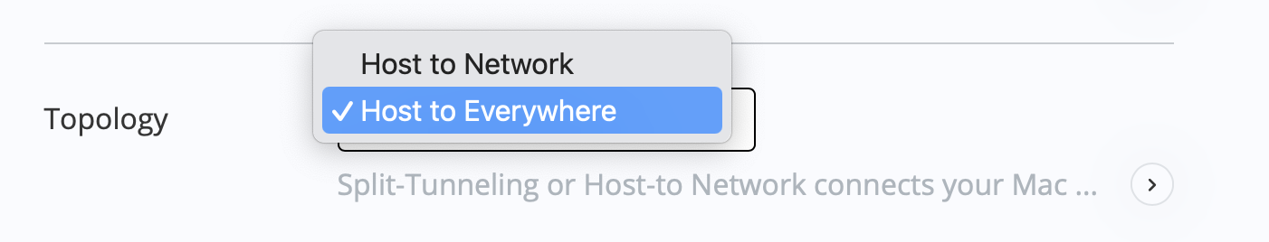 L2TP VPN auf Mac hat zwei Netzwerkoptionen: Allen Verkehr über das VPN senden oder nur bestimmte Netzwerke (Split-Tunneling)