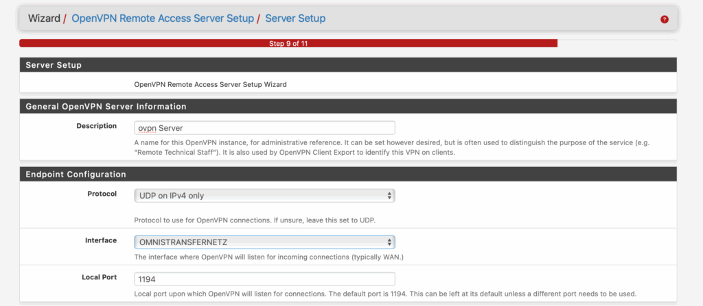 screenshot from netgate pfsense openvpn wizard