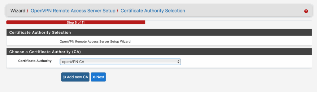 screenshot from netgate pfsense openvpn wizard