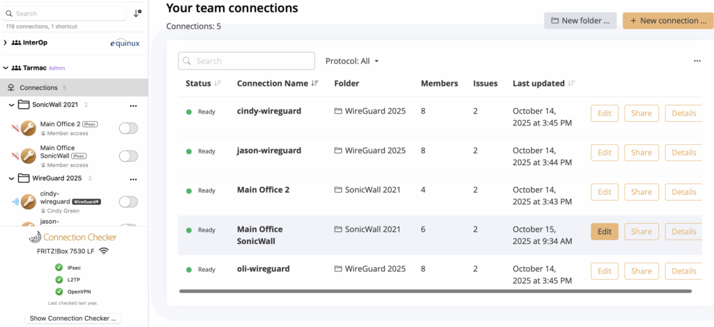 edit your SonicWall VPN connection in VPN Tracker to ensure security following the SonicWall leak