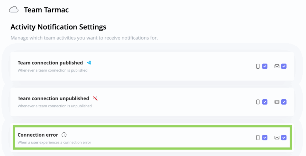 Enable activity notifications during your VPN migration