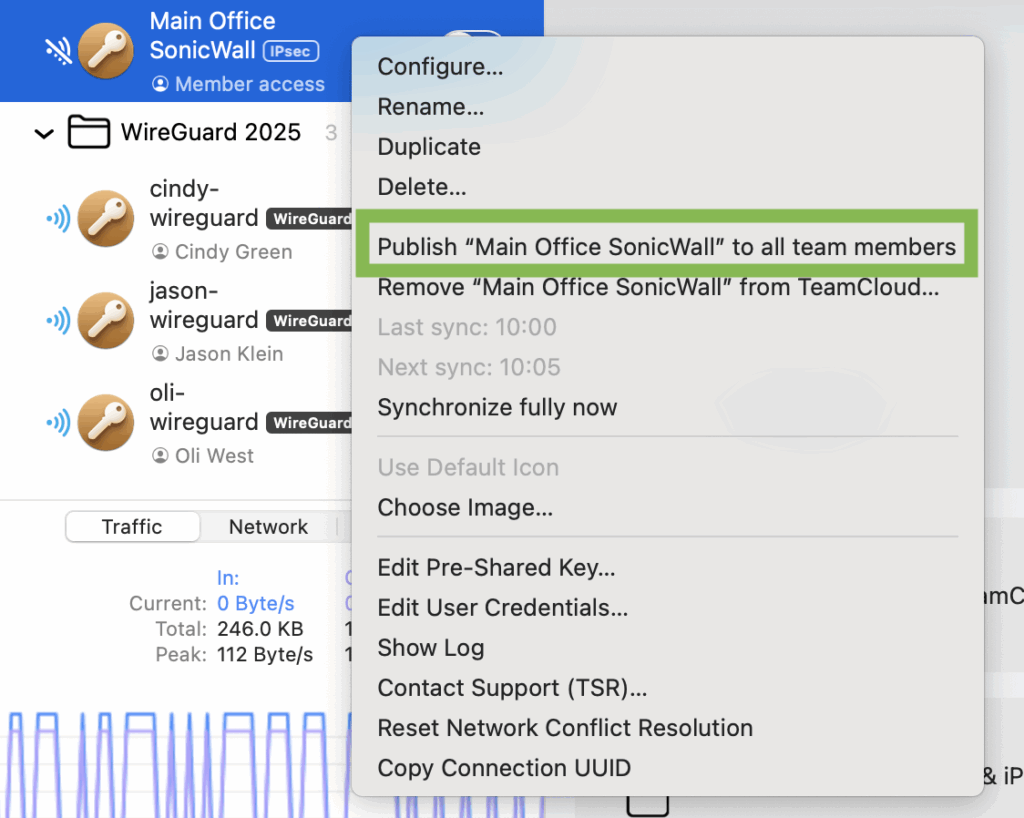 publish your connection to roll out your updated PSK to all users
