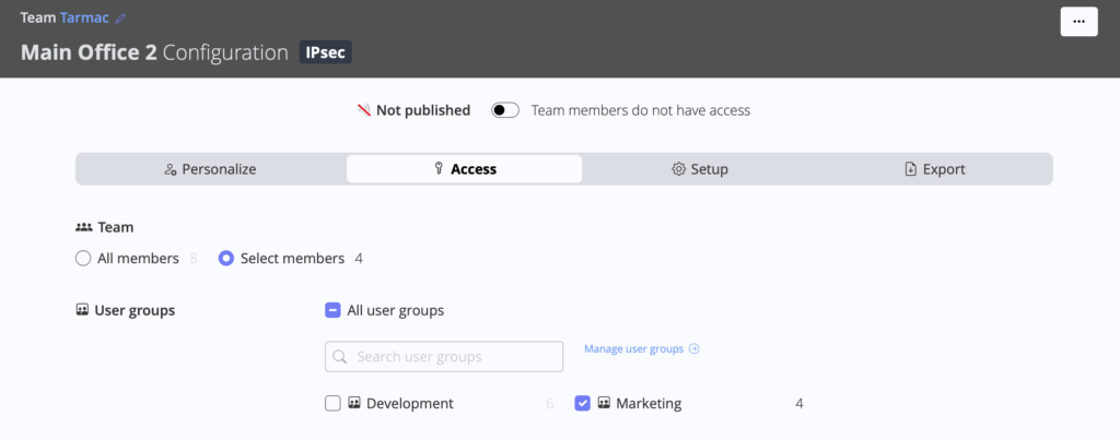 unpublishe legacy VPN connections