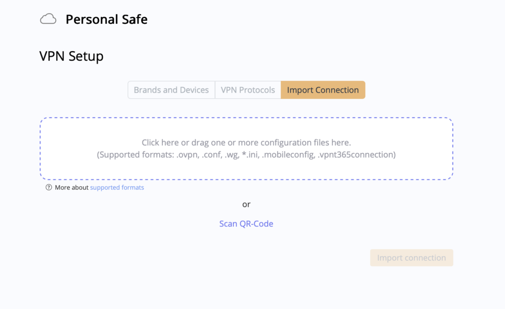 upload an .ini file on the web in a browser