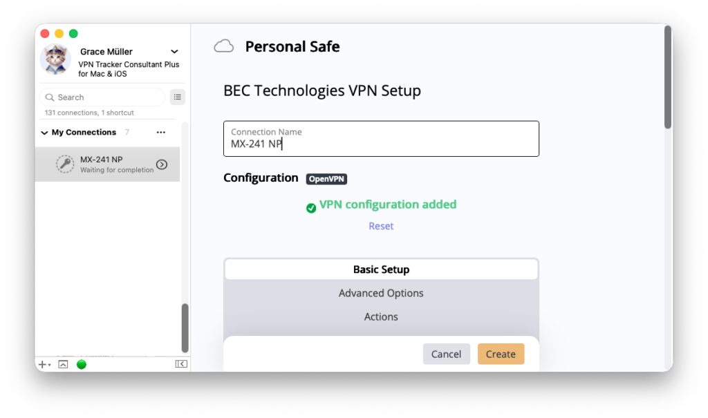 VPN Tracker OpenVPN setup for bec technologies routers