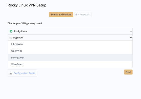 Connect to Rocky Linux IKEv2 strongSwan in VPN Tracker