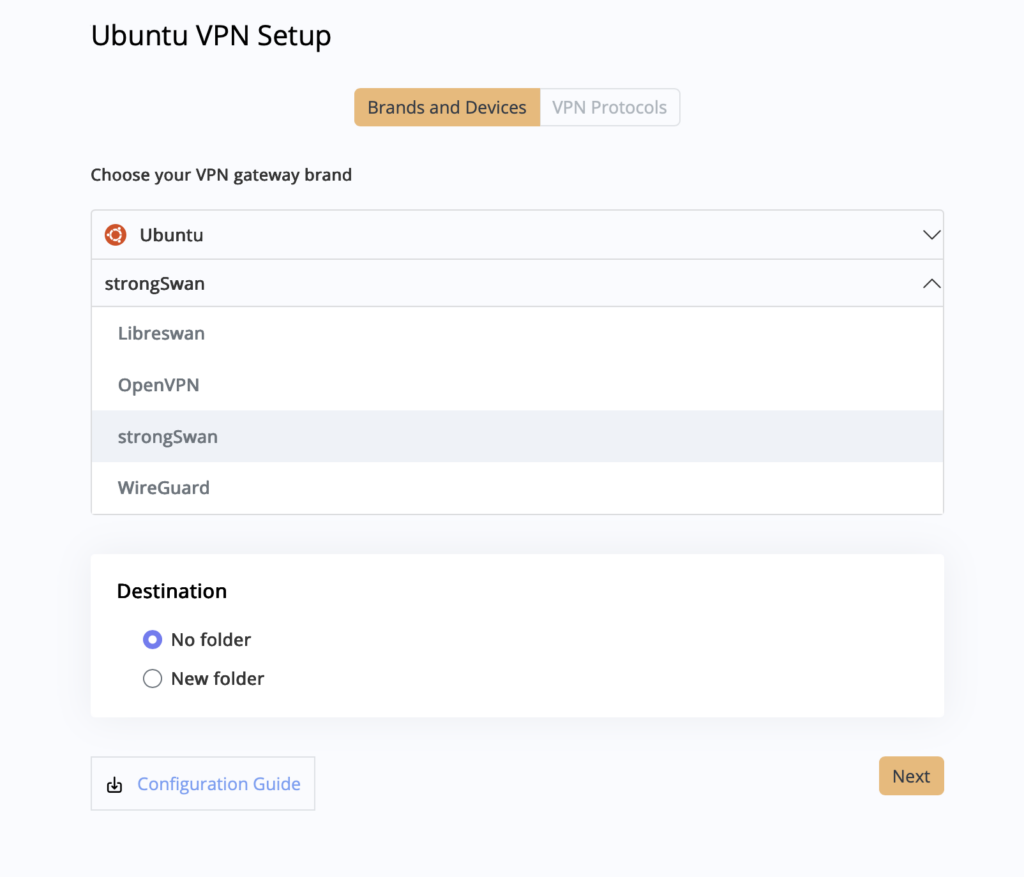 connect to Ubuntu IKEv2 strongSwan in VPN Tracker